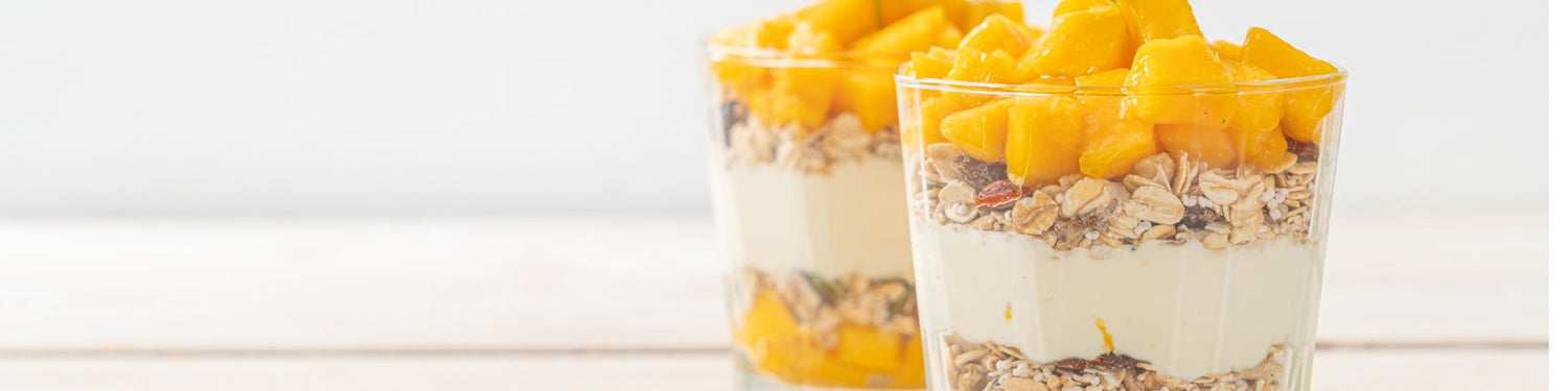 Ontbijttrifle met mango