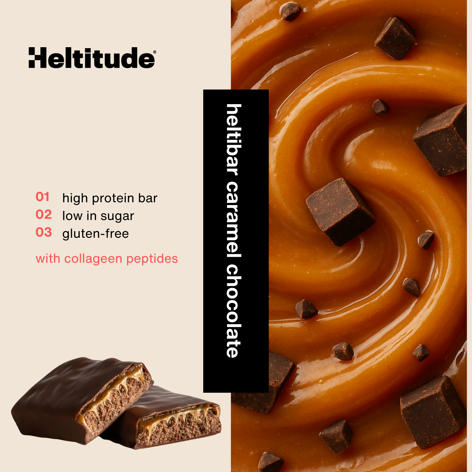 Helti Bar collageen chocolate caramel